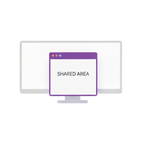 Ultra-wide monitor screen sharing comparison showing partial screen selection